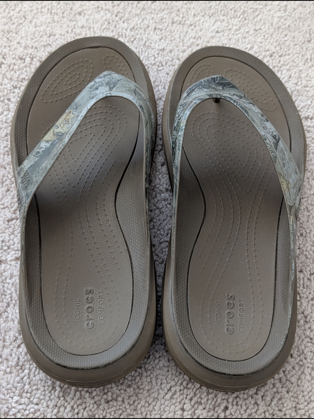 Mens Crocs Realtree Swiftwater Edge Wave Camo Flip Flops Slides Mens Size 11 - Picture 3 of 10